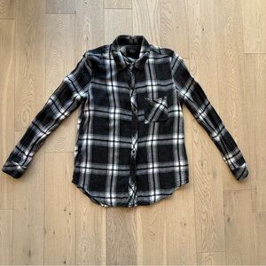 Rails Women’s Black and White Plaid Button Down Shirt Size Small